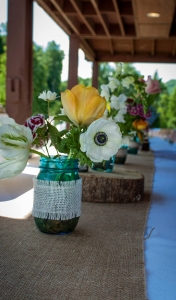 DIY farm Wedding centerpieces in NC
