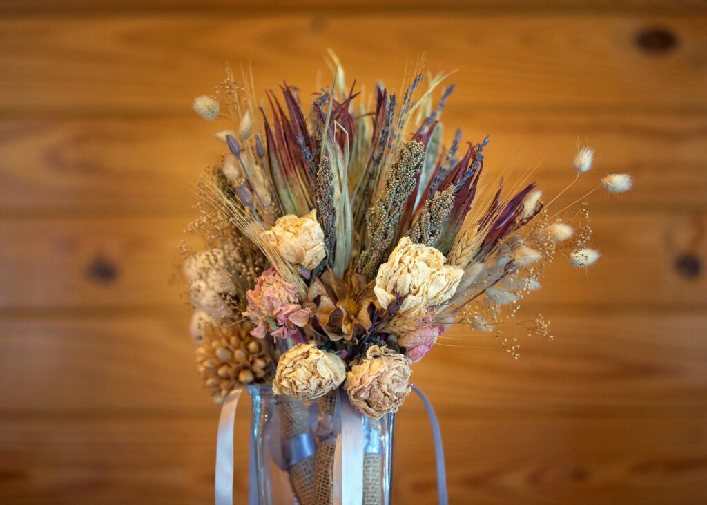 Dried bridal bouquet