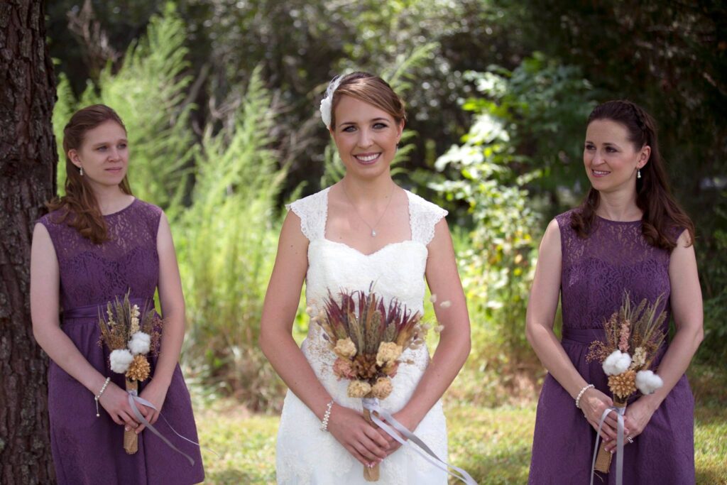 Bride and bridesmaids