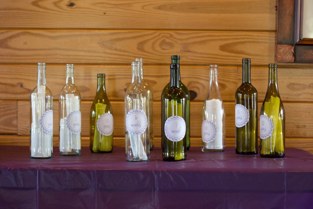 Wine bottle guest book