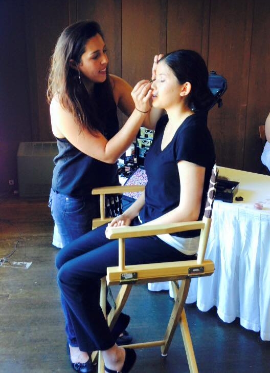 Makeup artist at work