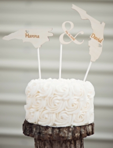 North Carolina Wedding Cake Topper State Outlines